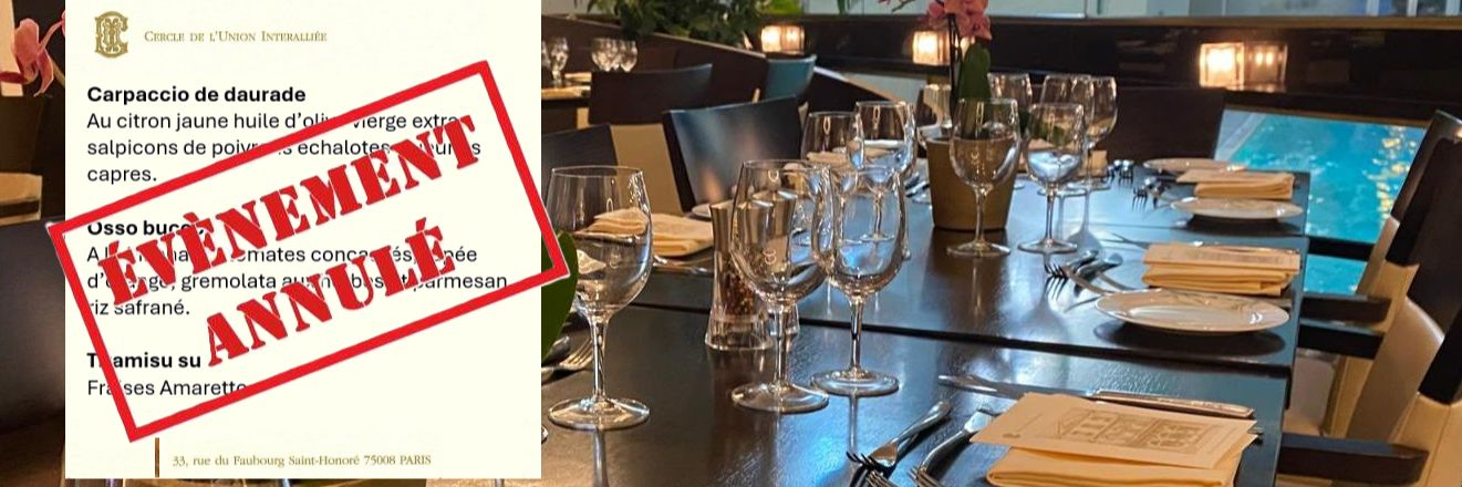 Attention le dîner sera servi à 20h15 Attention le dîner sera servi à 20h15